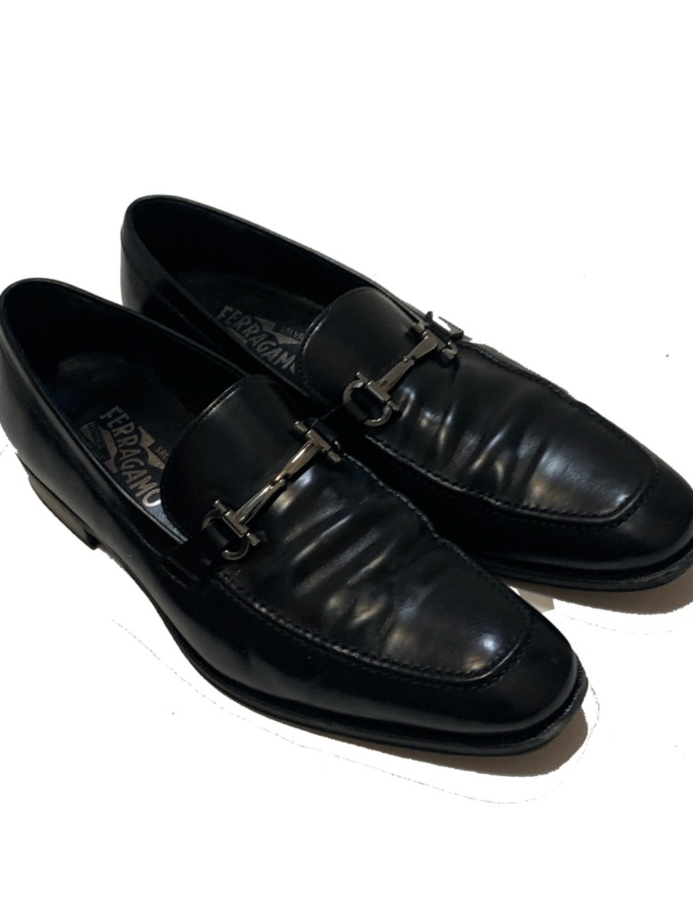 Salvatore Ferragamo Black Leather Loafers